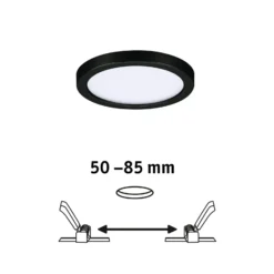 Paulmann Areo LED-Panel rund schwarz 4000K Ø11,8cm