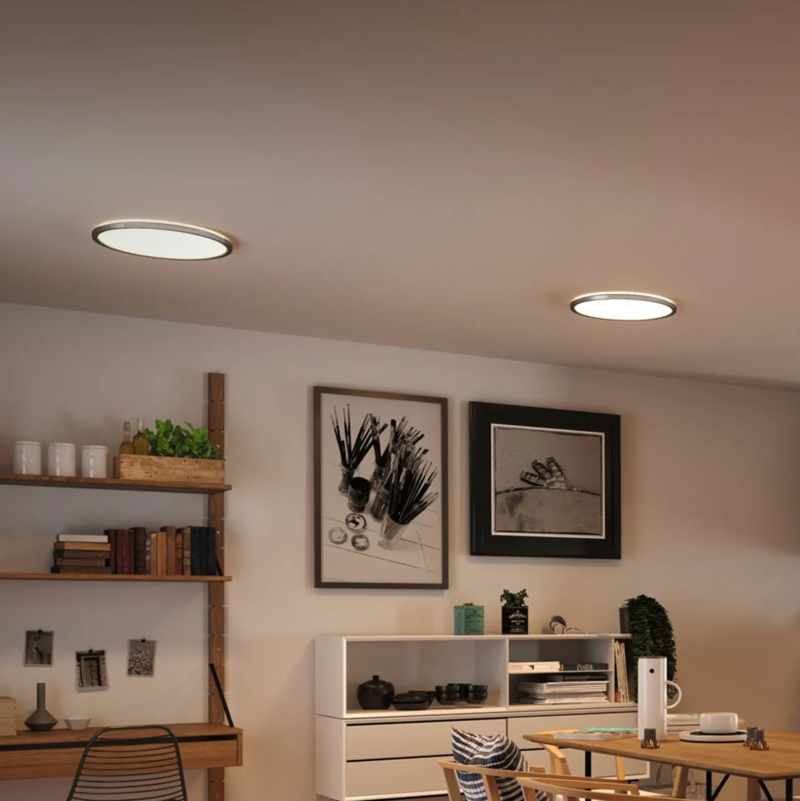 Paulmann Atria Shine LED-Panel, chrom, dimmbar, Ø 42 cm