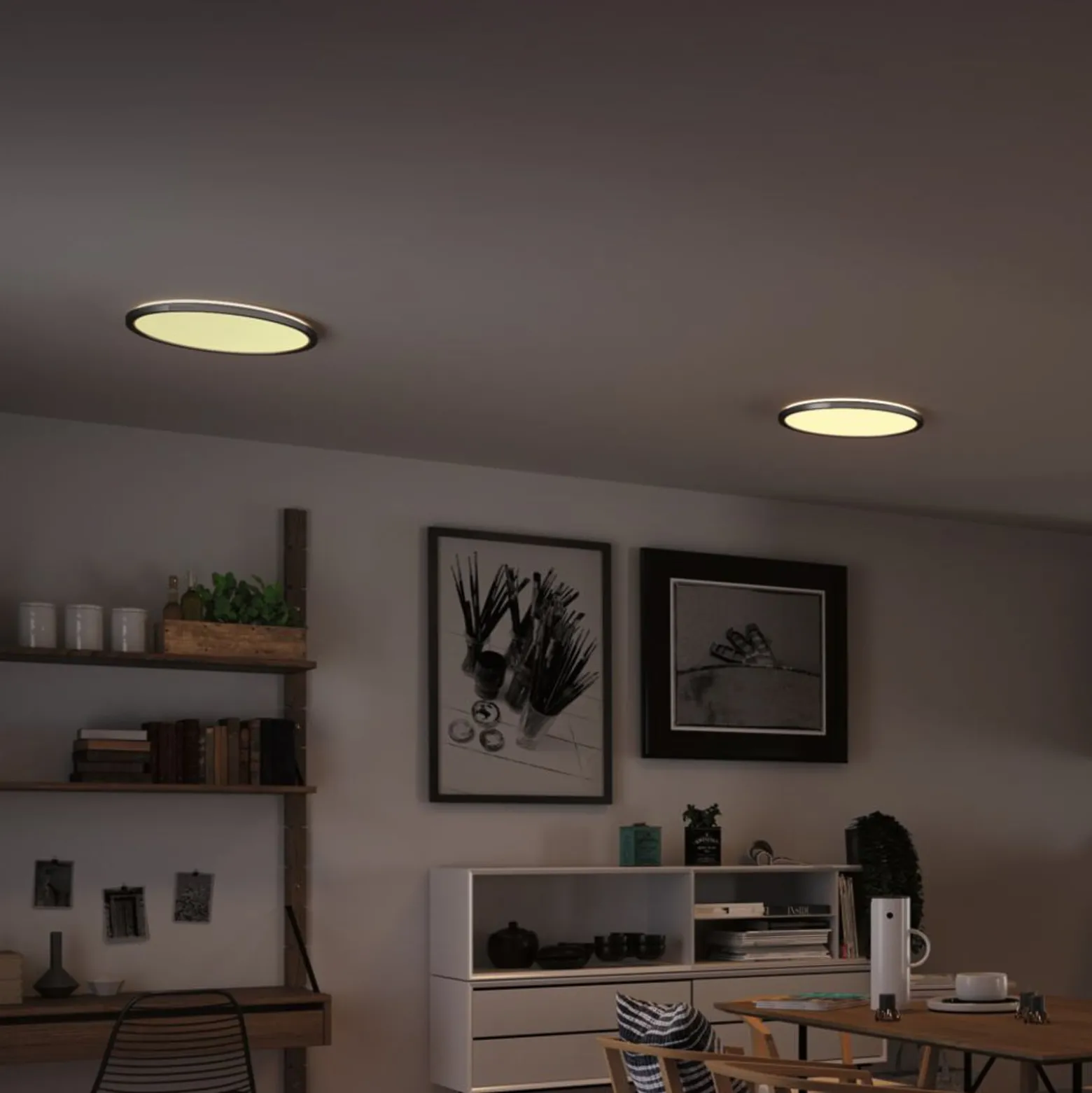 Paulmann Atria Shine LED-Panel, chrom, dimmbar, Ø 42 cm