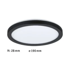 Paulmann Atria Shine Panel on/off schwarz 830 Ø19cm