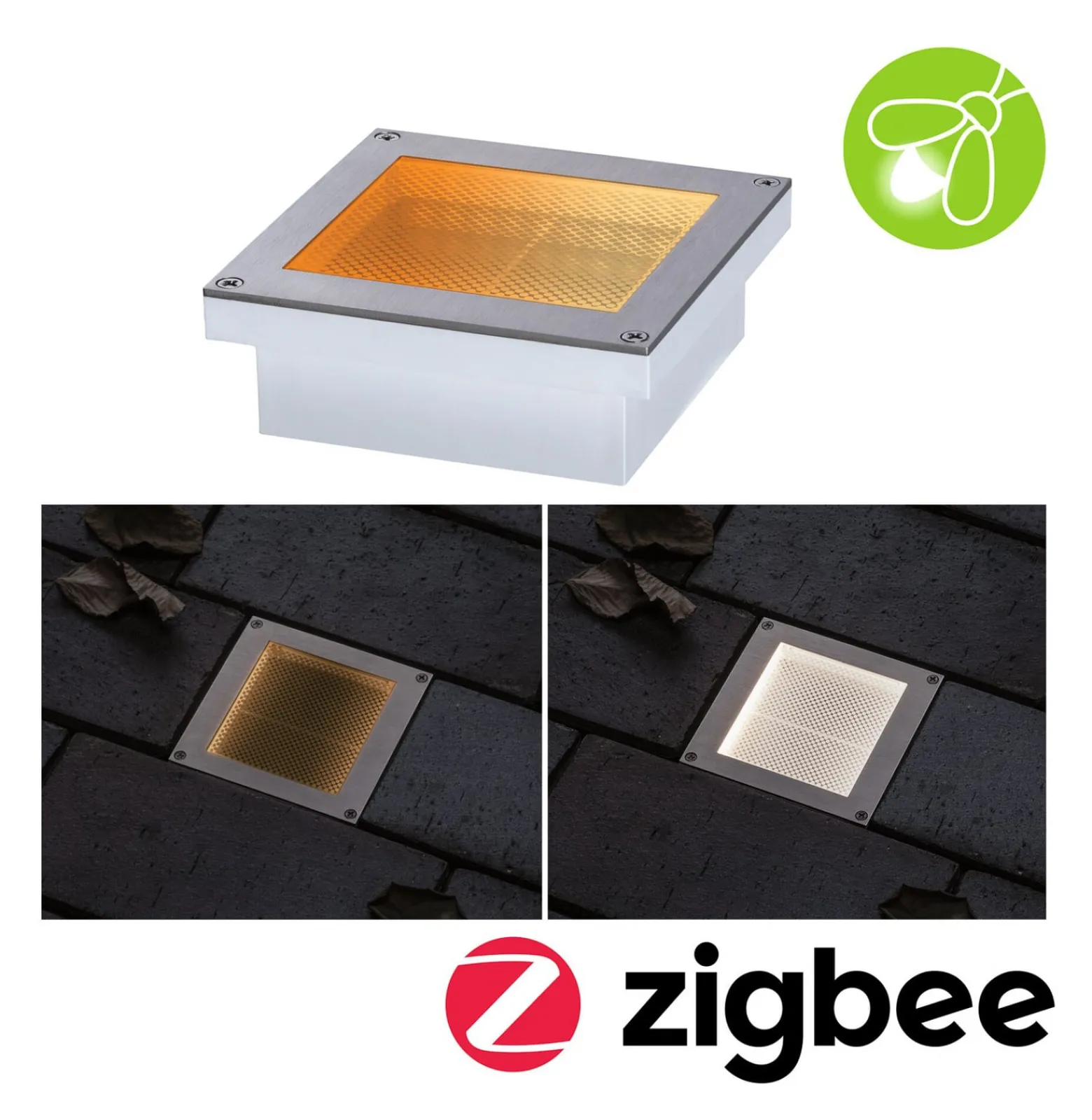 Paulmann Brick LED-Einbauleuchte, ZigBee, 10x10 cm