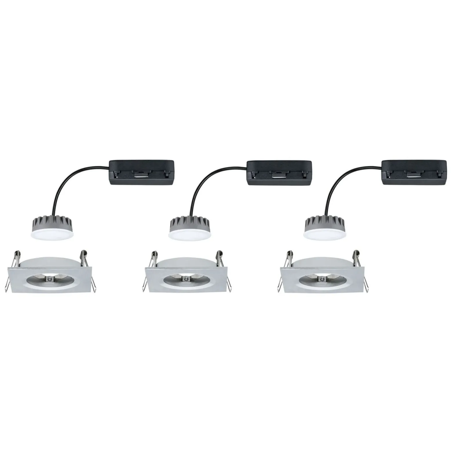 Paulmann Coin Slim LED-Einbauspot 3er eckig alu