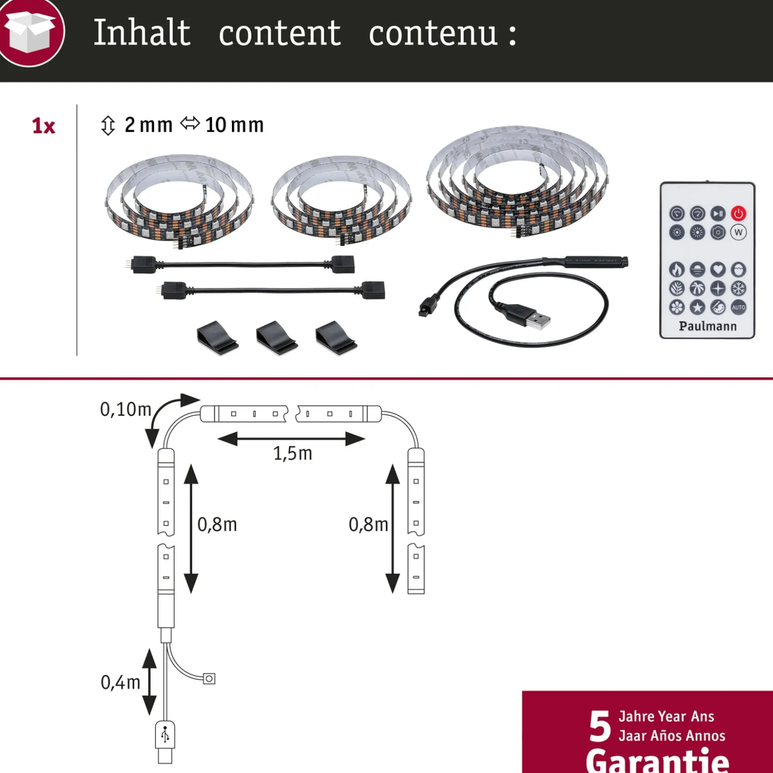 Paulmann EntertainLED LED-Strip RGB TV-Set 75 Zoll