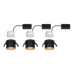 Paulmann Gil LED-Einbau schwarz matt/gold 3er-Set