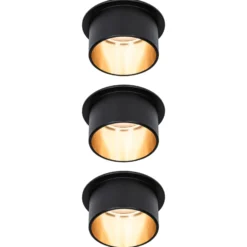 Paulmann Gil LED-Einbau schwarz matt/gold 3er-Set