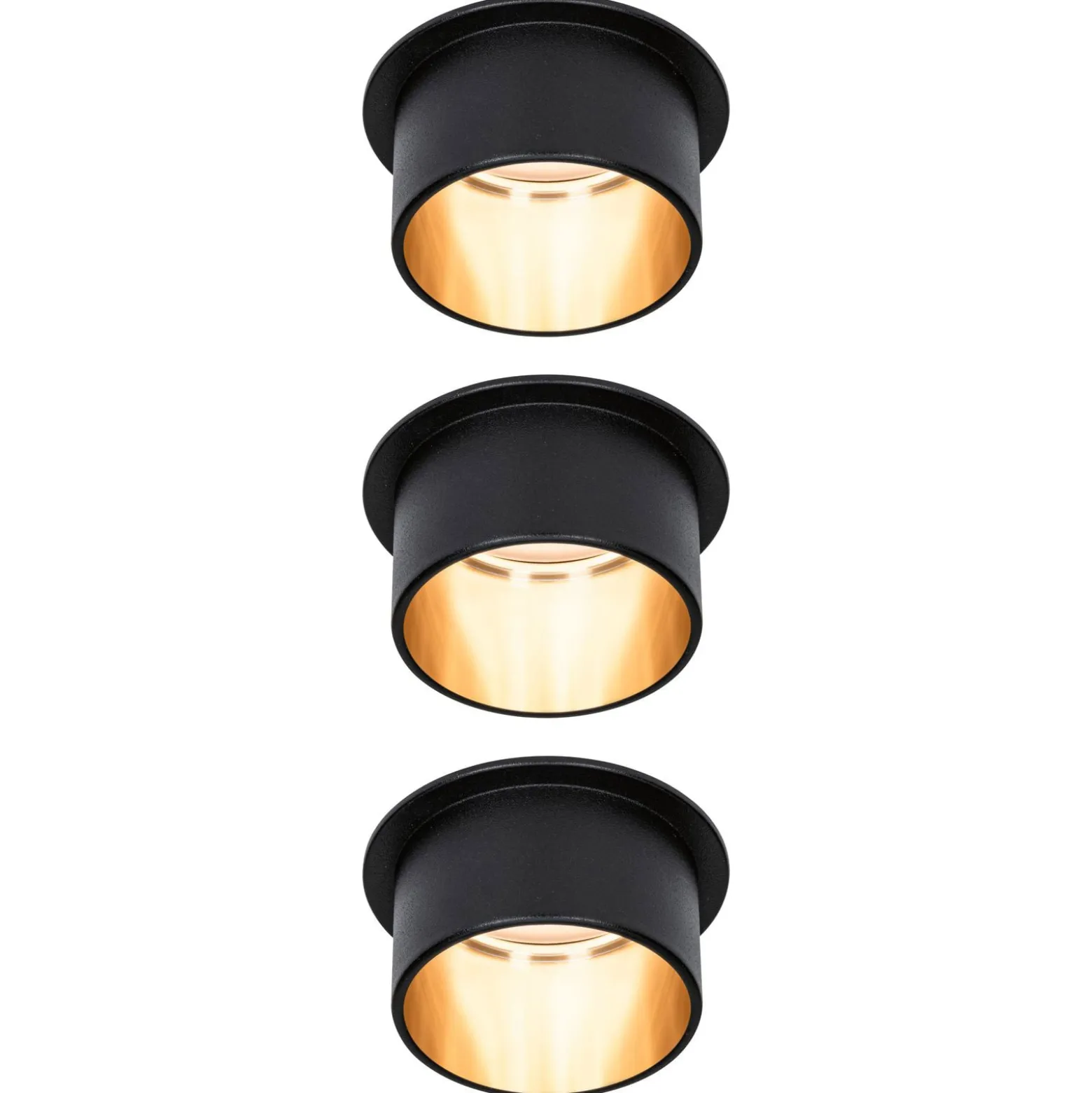 Paulmann Gil LED-Einbau schwarz matt/gold 3er-Set