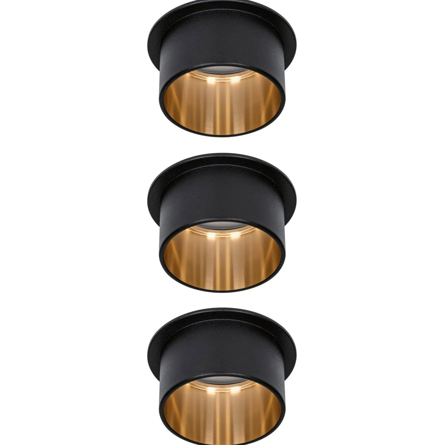 Paulmann Gil LED-Einbau schwarz matt/gold 3er-Set