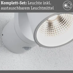 Paulmann LED-Außenwandleuchte Cuff, Sensor, weiß