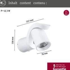 Paulmann LED-Außenwandleuchte Cuff, Sensor, weiß
