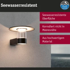 Paulmann LED-Außenwandleuchte Sienna, Aluminium, Sensor