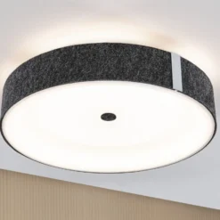 Paulmann LED-Deckenlampe Malika, anthrazit, Filz, 3-step-dim