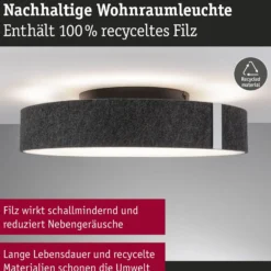 Paulmann LED-Deckenlampe Malika, anthrazit, Filz, 3-step-dim