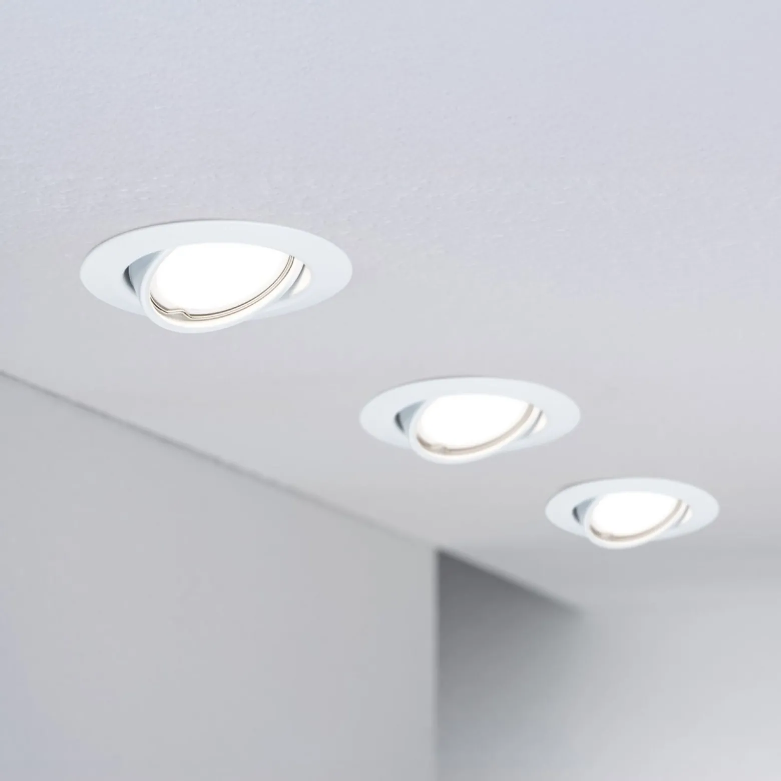 Paulmann LED-Einbauspot Base Coin weiß ein/aus, 3 Stk. 3000K