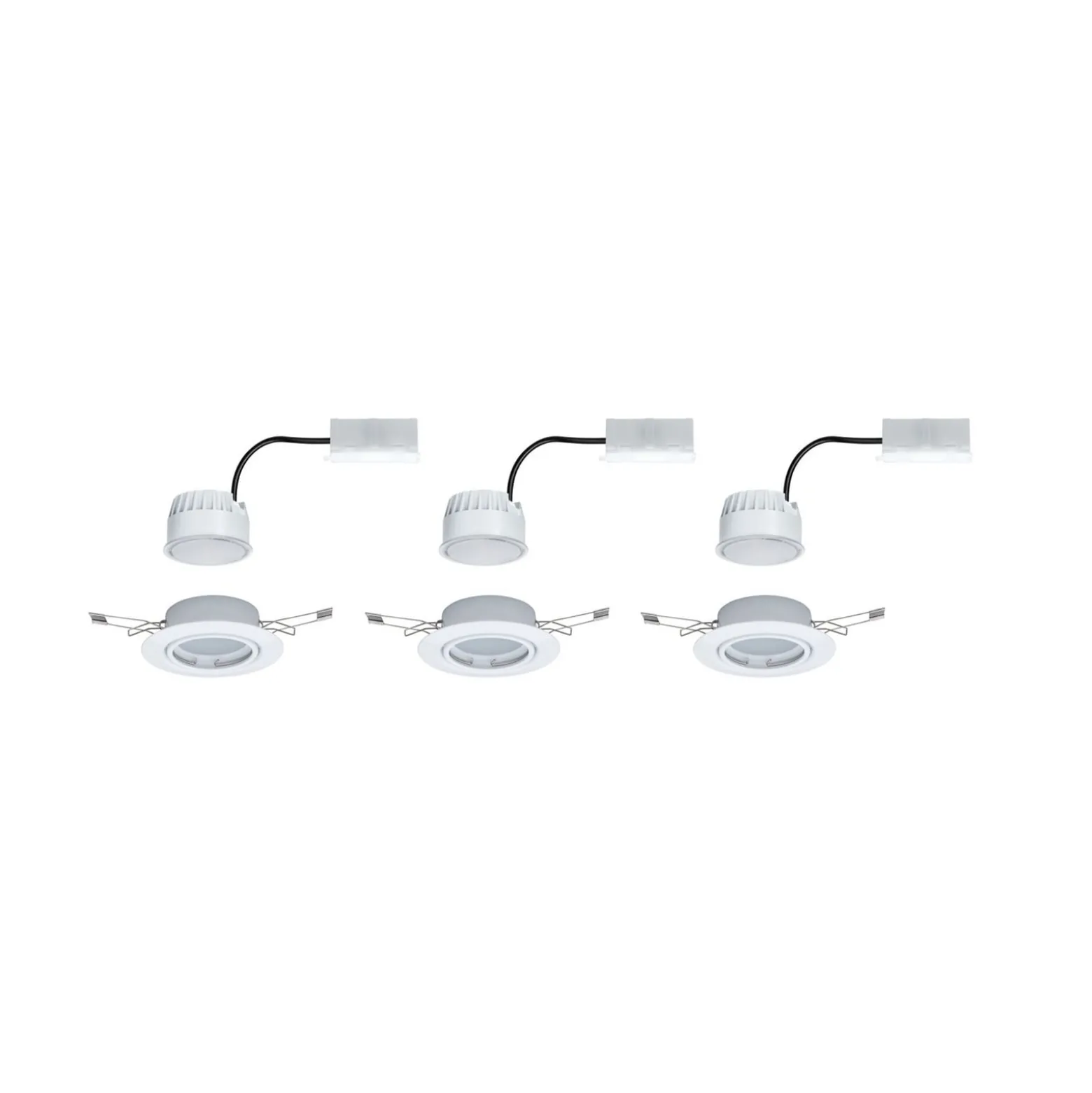 Paulmann LED-Einbauspot Base Coin weiß ein/aus, 3 Stk. 3000K