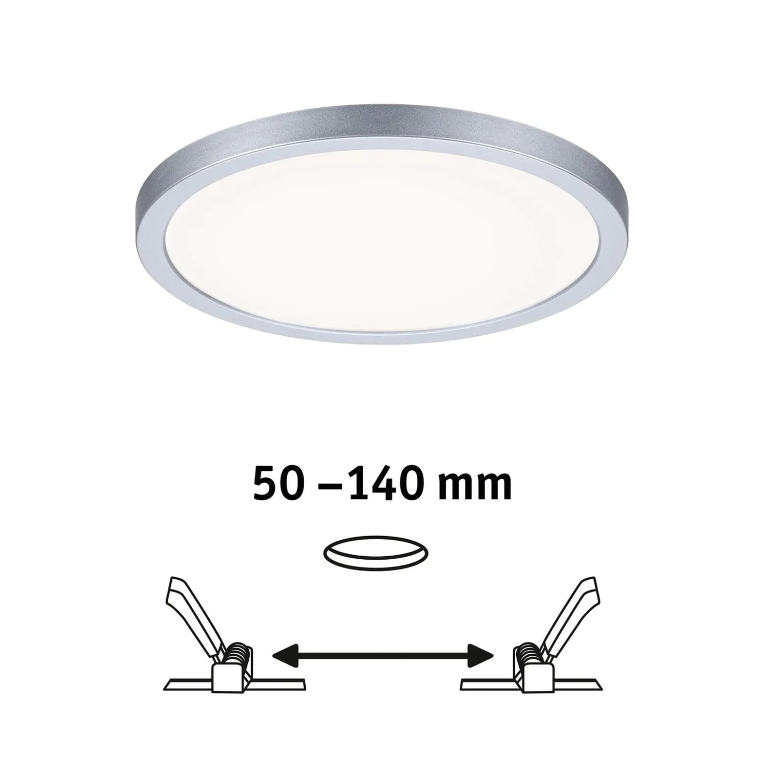 Paulmann LED-Panel Areo 4.000K rund chrom 17,5cm