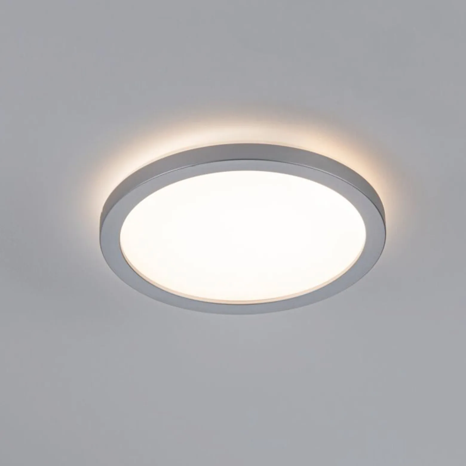 Paulmann LED-Panel Atria Shine chrom Ø19cm 3000K an/aus IP20