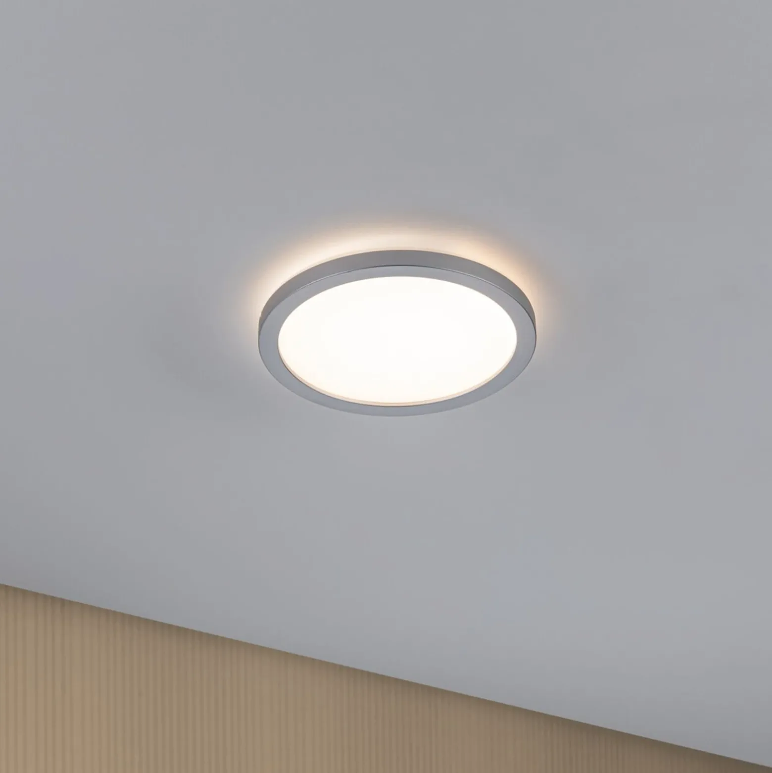 Paulmann LED-Panel Atria Shine chrom Ø19cm 3000K an/aus IP20