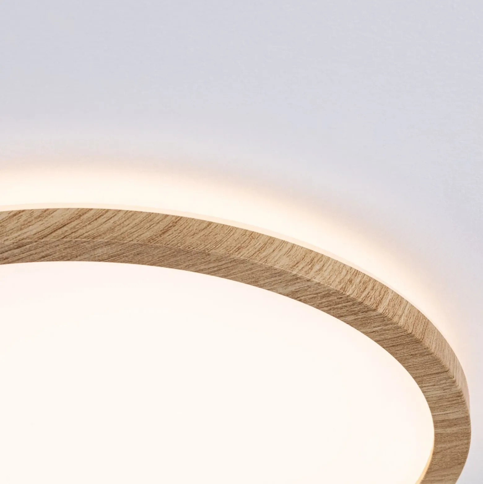 Paulmann LED-Panel Atria Shine Ø19cm holz IP44 3000K an/aus