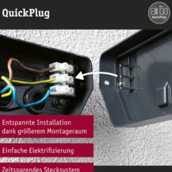 Paulmann LED-Sensor-Außenwandlampe Akena, 3.000 K, anthrazit