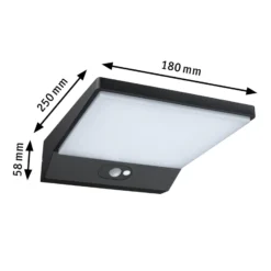 Paulmann LED-Solar-Wandlampe Ronas, Sensor, Tiefe 25