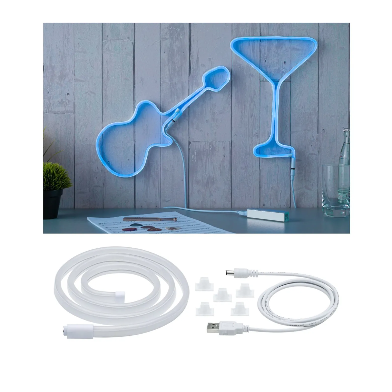 Paulmann LED-Strip Neon Colorflex USB 1m blau