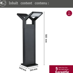 Paulmann LED-Wegeleuchte Juntea, anthrazit, Sensor, 2-fl.