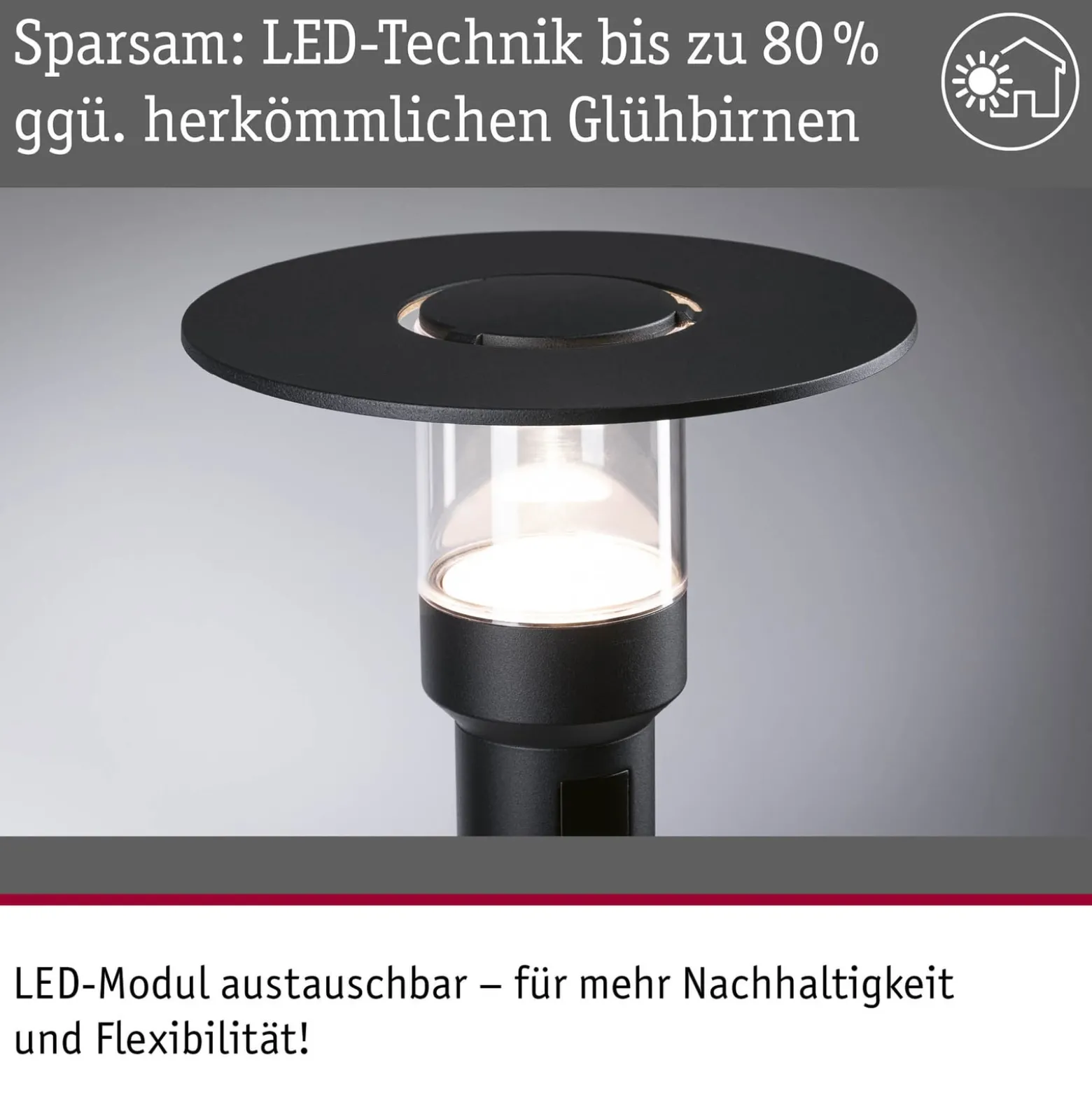 Paulmann LED-Wegeleuchte Sienna, Aluminium, Sensor