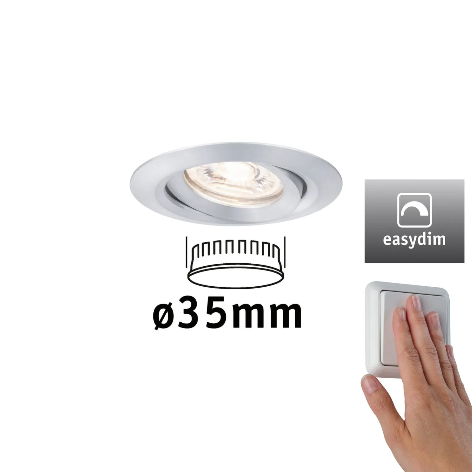 Paulmann Nova mini Plus Einbauspot easydim alu