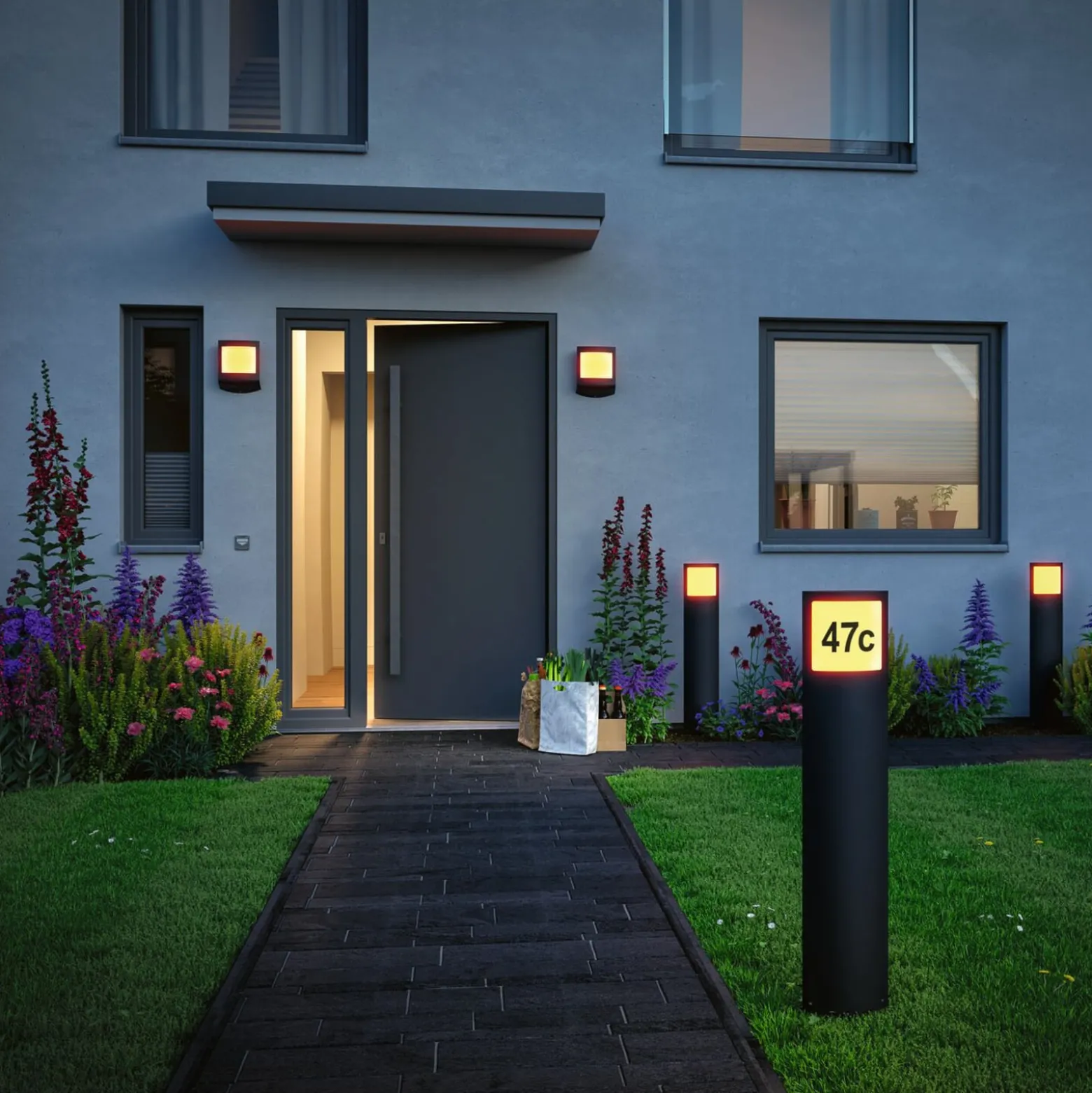 Paulmann Padea Pollerleuchte mit Hausnummer ZigBee