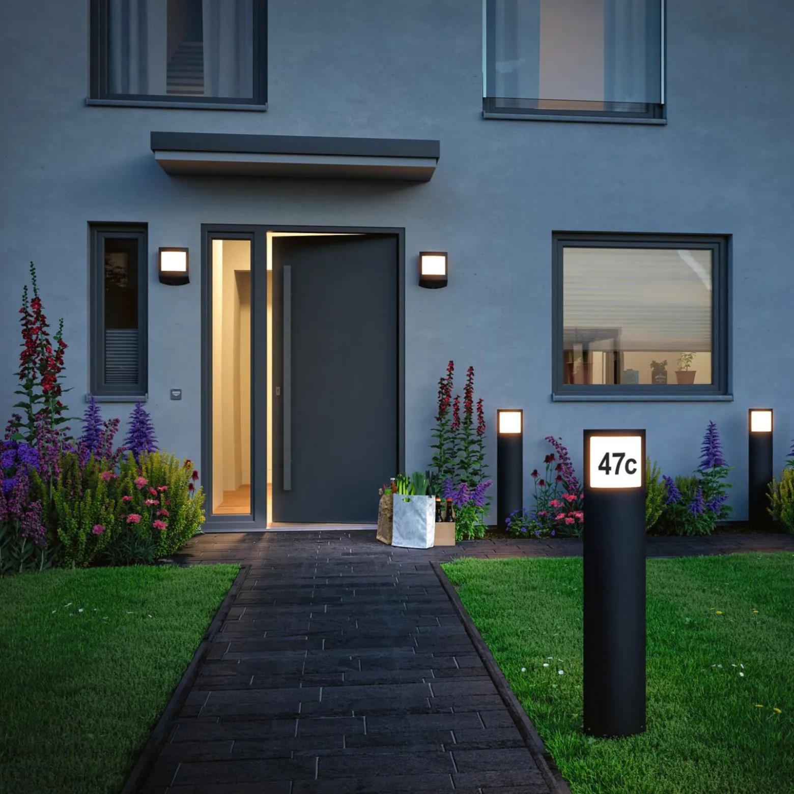 Paulmann Padea Pollerleuchte mit Hausnummer ZigBee
