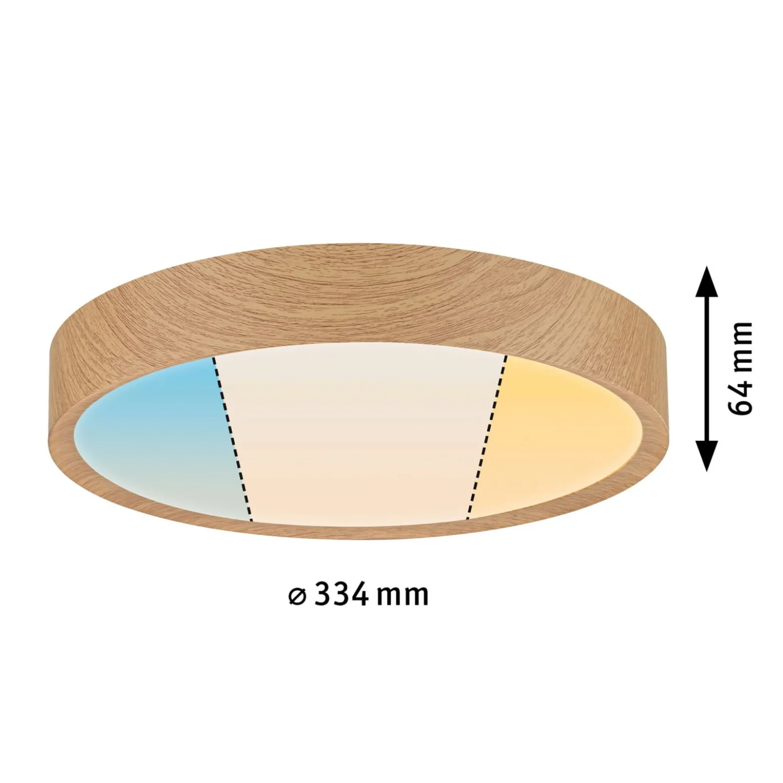 Paulmann Tega LED-Deckenleuchte IP44 CCT holz
