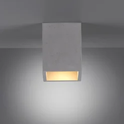 Paul Neuhaus Deckenlampe Eton, grau, Beton, 11cm x 11cm, G9