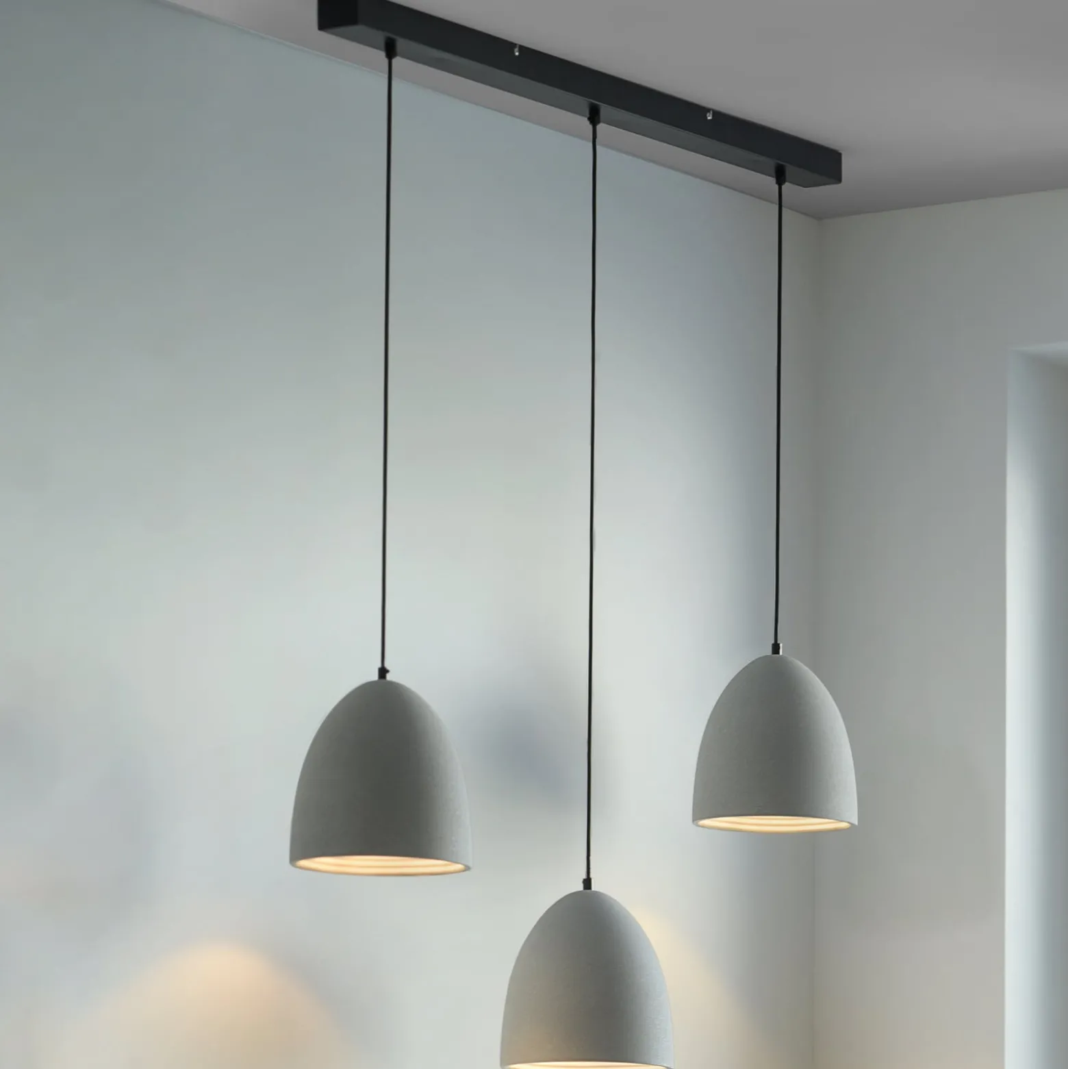 Paul Neuhaus Hängeleuchte Eton, 3.flg., 100 cm, Beton, G9