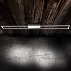 Paul Neuhaus LED-Deckenlampe Inigo, stahlfarben, 110 cm lang