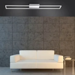 Paul Neuhaus LED-Deckenlampe Inigo, stahlfarben, 110 cm lang