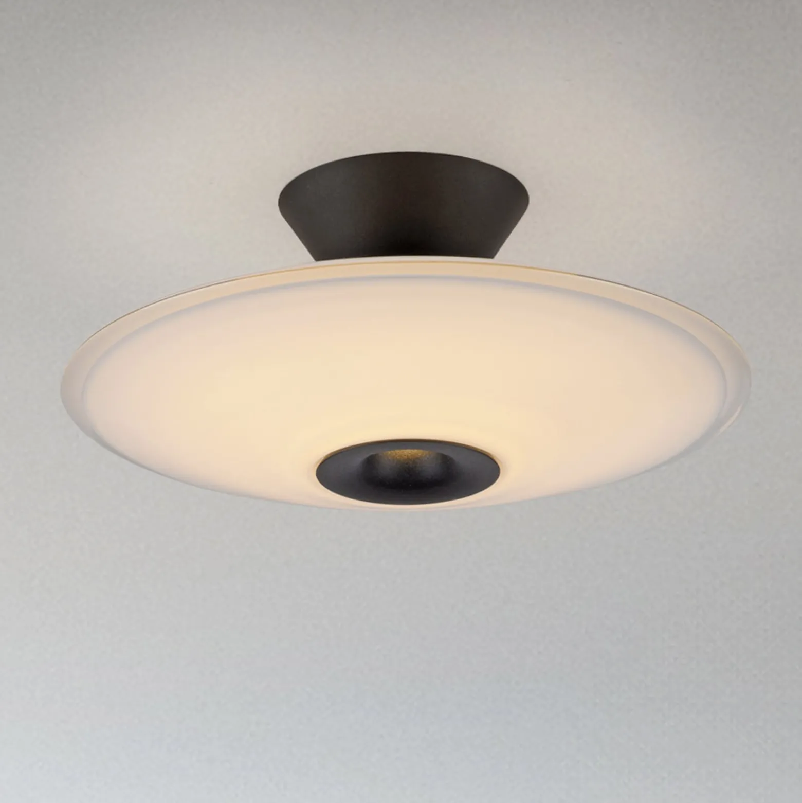 Paul Neuhaus LED-Deckenlampe Elipsa, weiß/schwarz, Ø 35 cm
