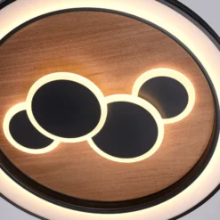 Paul Neuhaus LED-Deckenleuchte Eliza, Eiche geölt, Ø 60 cm