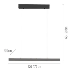 Paul Neuhaus LED-Hängelampe Adriana Comfort Lift, grau, CCT