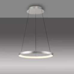 Paul Neuhaus LED-Hängelampe Hoop, alufarben, Ø 57cm, dimmbar