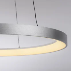 Paul Neuhaus LED-Hängelampe Hoop, alufarben, Ø 57cm, dimmbar