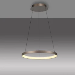 Paul Neuhaus LED-Hängelampe Hoop, braun, Ø 57 cm, dimmbar
