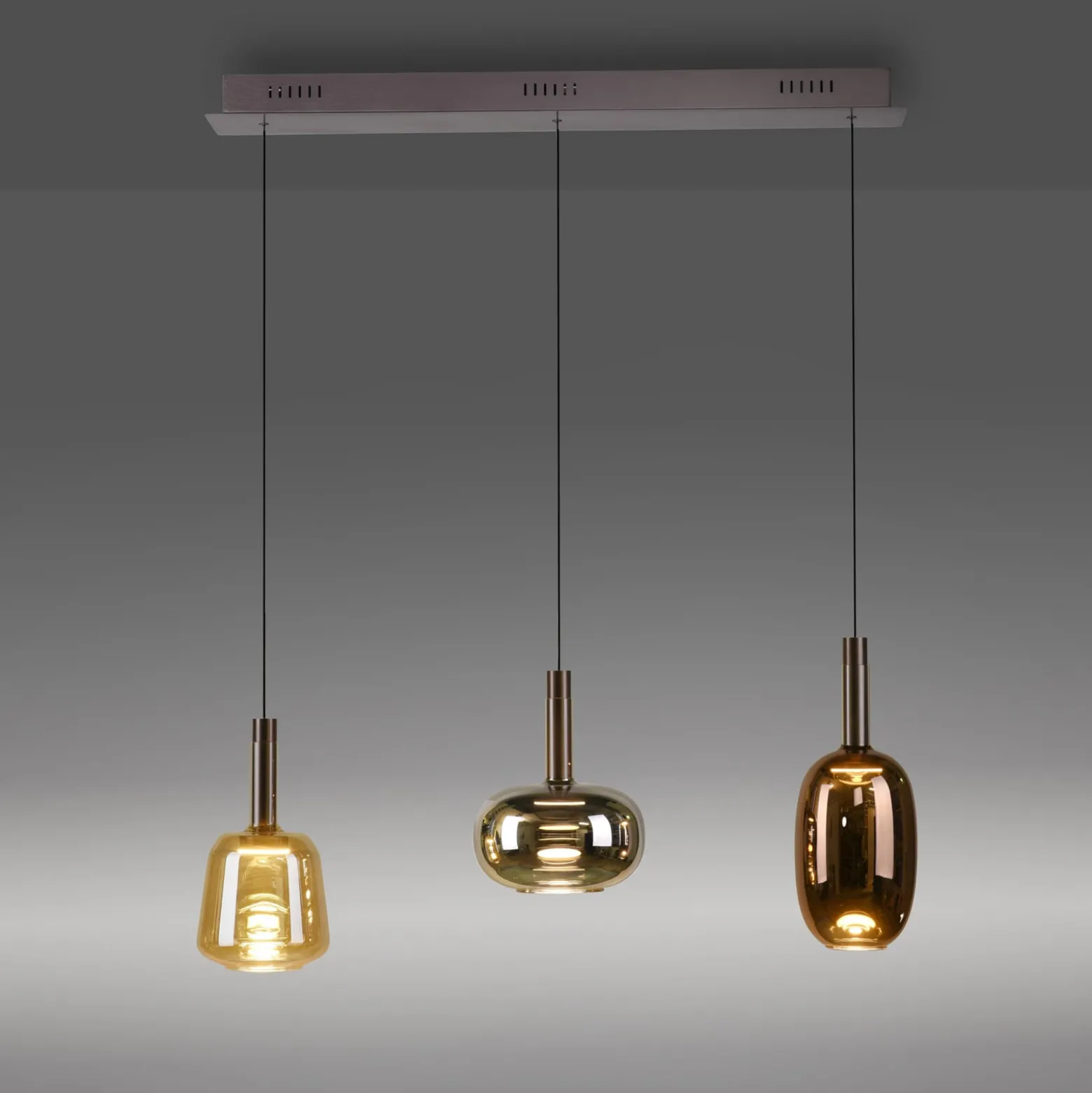 Paul Neuhaus, LED-Hängelampe Irides, Länge 90 cm, bunt, Glas