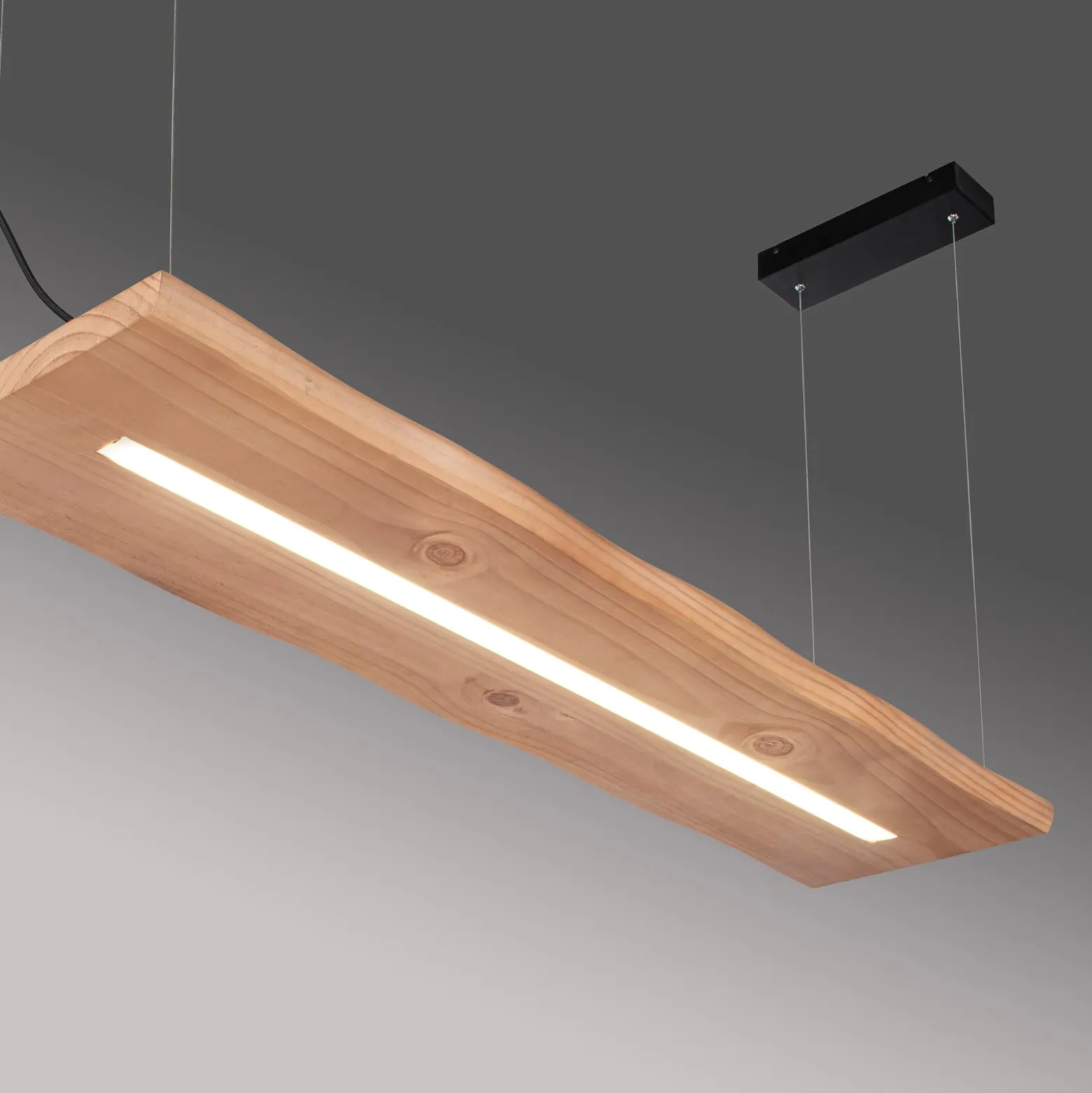 Paul Neuhaus LED-Hängelampe Palma, Holz, CCT, dimmbar, 100cm