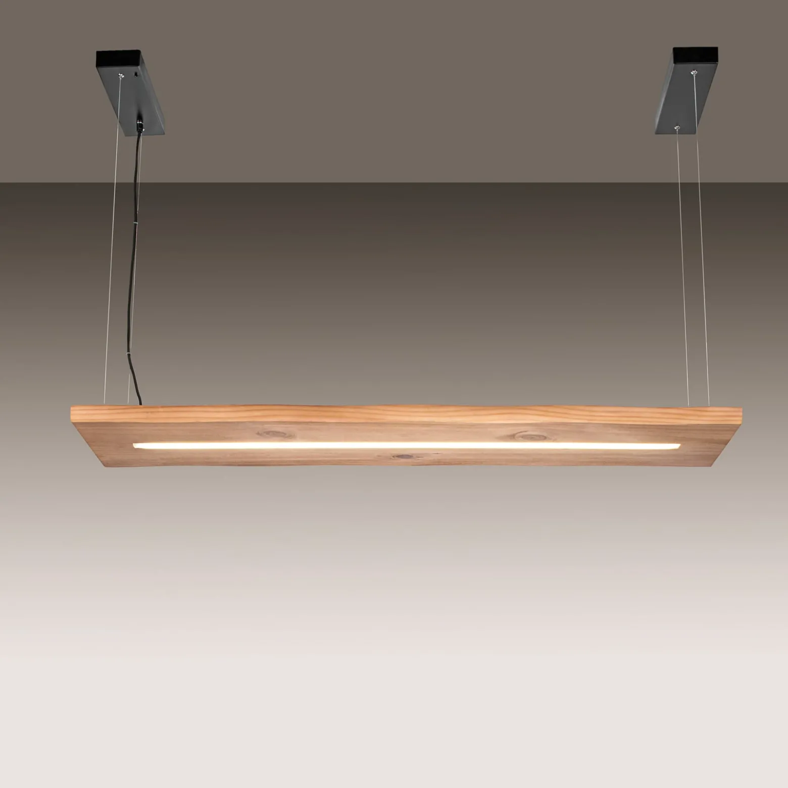 Paul Neuhaus LED-Hängelampe Palma, Holz, CCT, dimmbar, 100cm