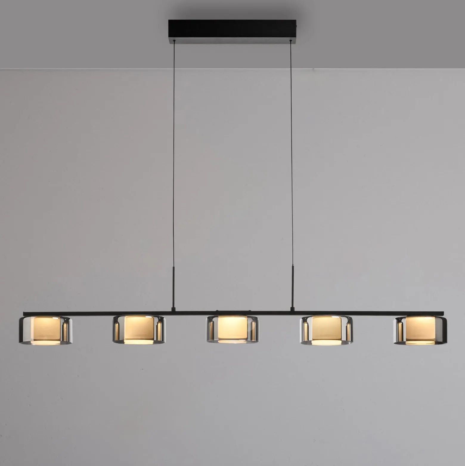 Paul Neuhaus LED-Hängelampe Rika, 119 cm, Glas, dimmbar