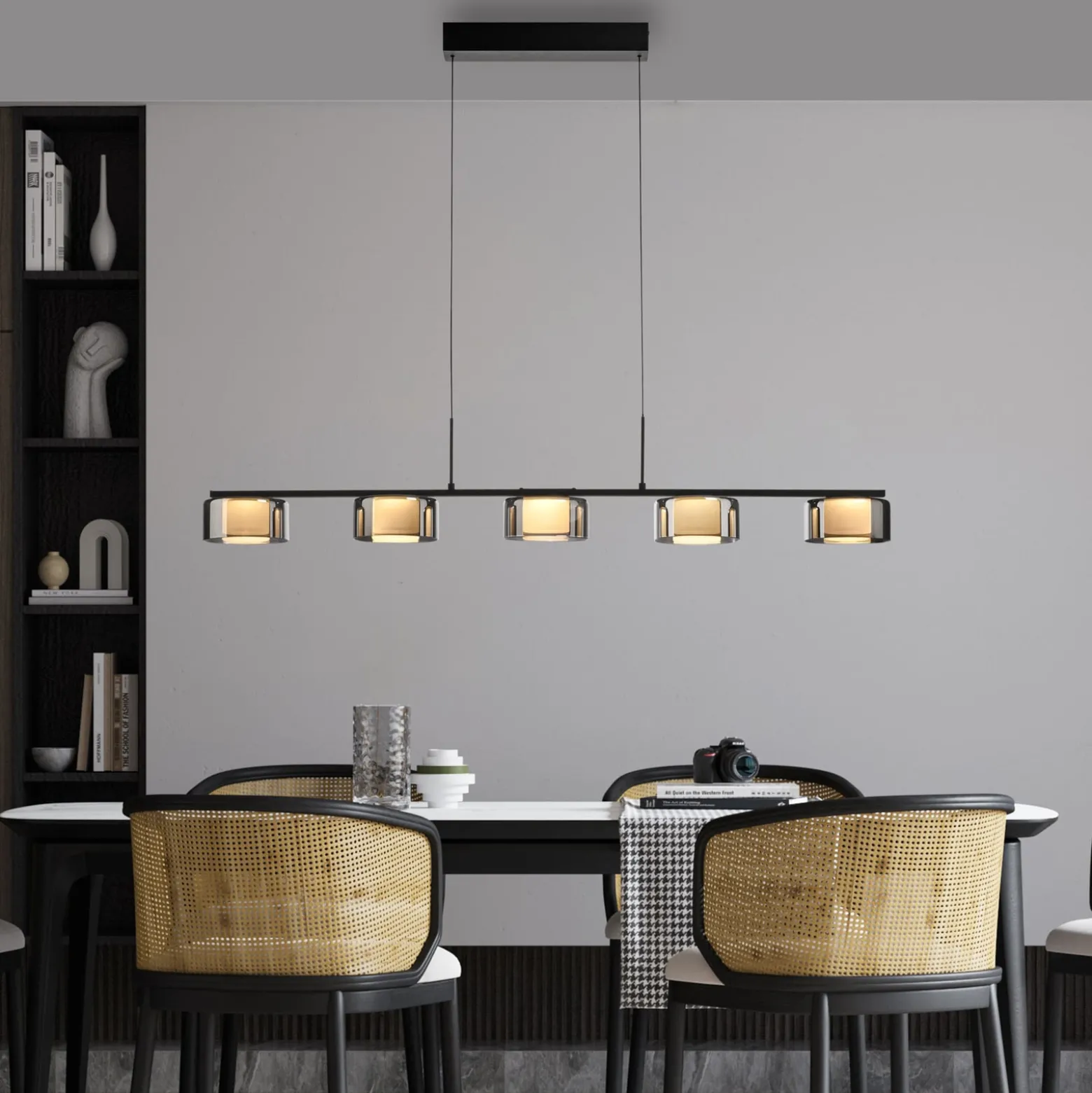 Paul Neuhaus LED-Hängelampe Rika, 119 cm, Glas, dimmbar