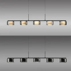 Paul Neuhaus LED-Hängelampe Rika, 119 cm, Glas, dimmbar