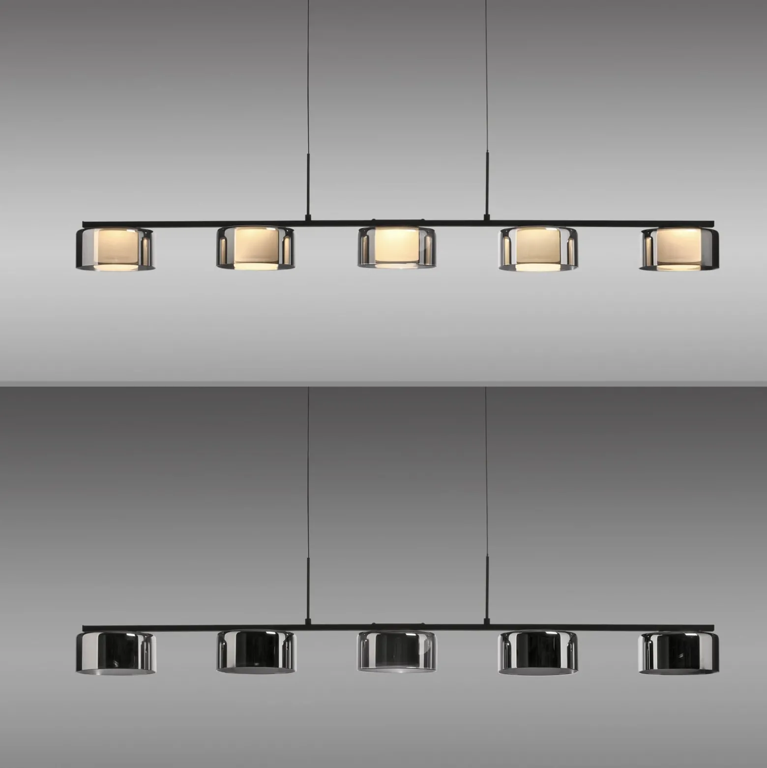 Paul Neuhaus LED-Hängelampe Rika, 119 cm, Glas, dimmbar