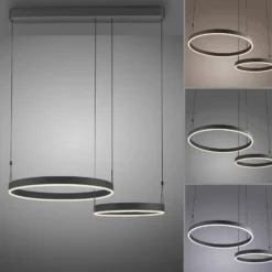 Paul Neuhaus LED-Pendellampe Esko, schwarz, Länge 90 cm