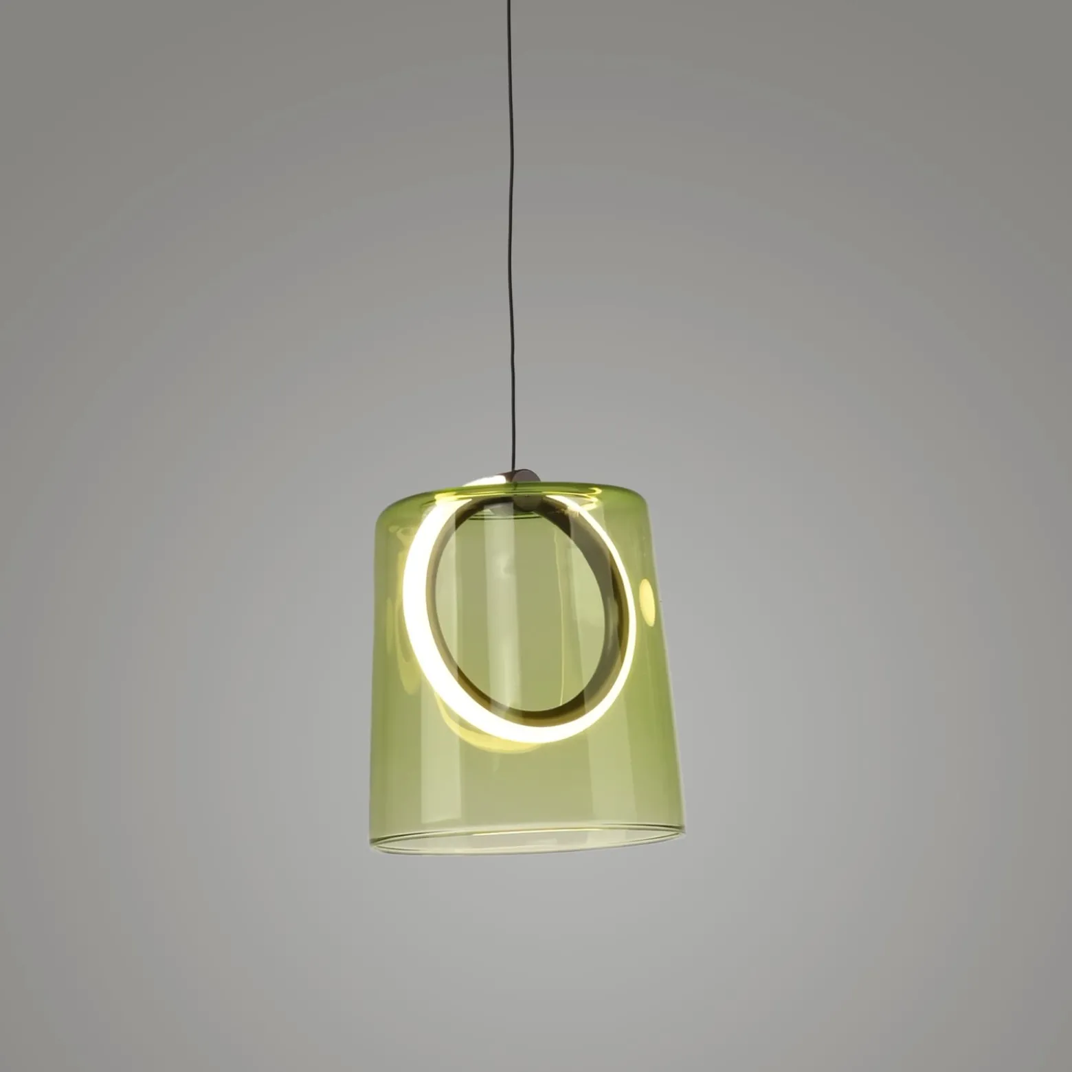 Paul Neuhaus LED-Pendellampe Zula, grün, Ø 15 cm, Glas